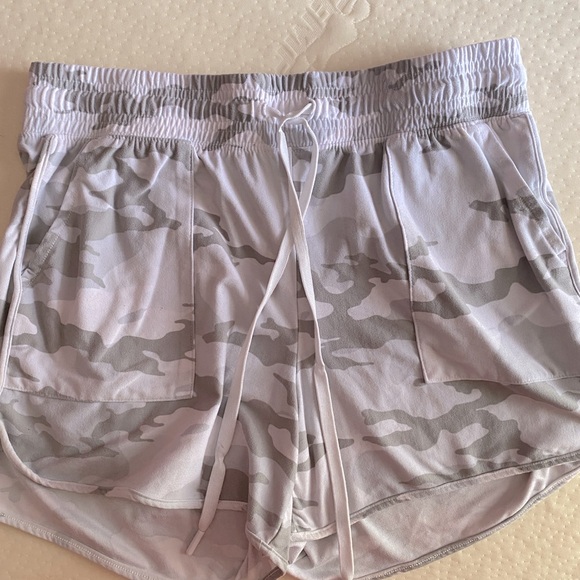 Target Pants - Woman’s Grey and White Camouflage Shorts